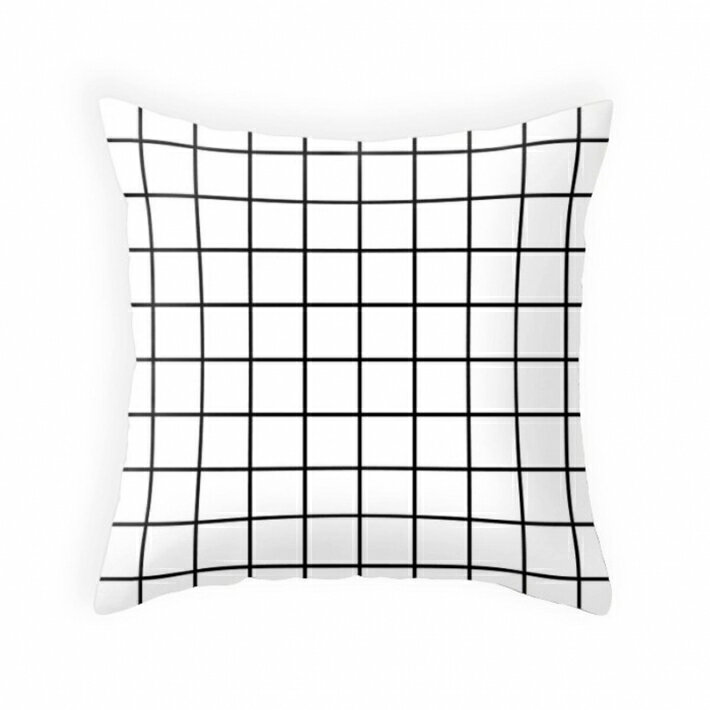 LATTE HOME | GRID CUSHION COVER (white) | クッションカバー【メール便送料無料 ホワイト モノクロ モノトーン リビング】