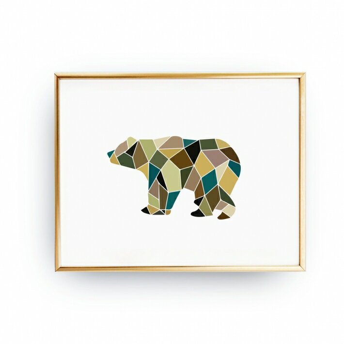 LOVELY POSTERS | GEOMETRIC BEAR PRINT | A3 アートプリント/ポスター【北欧 シンプル おしゃれ】