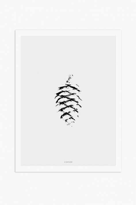 MICUSH | MINIMALIST PINE CONE ART PRINT AP083 | アートプリント/ポスター 30x40cm 【北欧 シンプル インテリア おしゃれ】