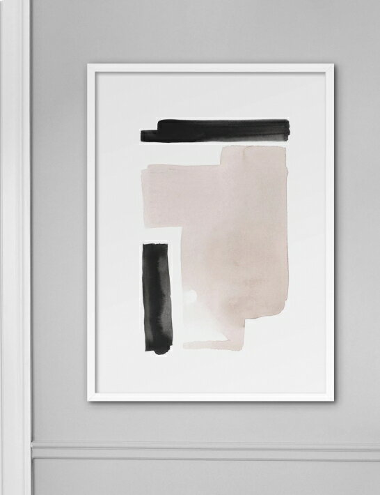 NOUROM | BEIGE AND BLACK WATERCOLOR #2 | アートプリント/ポスター (50x70cm)【北欧 シンプル ミニマル インテリア おしゃれ】 誕生日プレゼント ポスター インテリア 絵 雑貨 インテリア インテリア おしゃれ インテリアパネル モダン インテリア ポスター