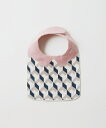 【SALE セール】Tricote | 幾何学柄スタイ (pink) | スタイ 赤ちゃん【ベビー 出産祝い ギフト よだれかけ エプロン ビブ】