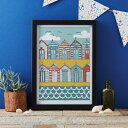 JESSICA HOGARTH | BEACH HUTS ART PRINT | A3 アートプリント/ポスター【北欧 シンプル おしゃれ ウォールインテリア】