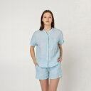 【SALE セール】two LINEN | Linen top and shorts pajamas【リネン 麻 ナチュラル パジャマ ナイトウェア】