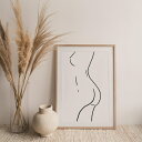 【SALE セール】STUDIO FAZZOLETTO | WOMAN BODY LINE DRAWING POSTER | アートプリント/ポスター (50x...