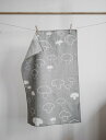 FINE LITTLE DAY MUSHROOM TEA TOWEL - GREY (no.41100-1) キッチンクロス (49x70cm)【北欧 スウェーデン 麻 リネン】