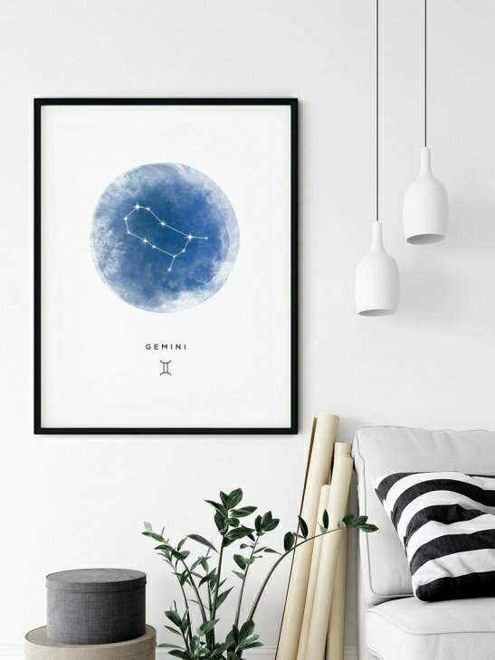 【SALE セール】PROJECT NORD | GEMINI WATERCOLOUR 双子座 | アートプリント/ポスター 50x70cm 【北欧 インテリア ウォーターカラー 水彩 星座 ふたご座】