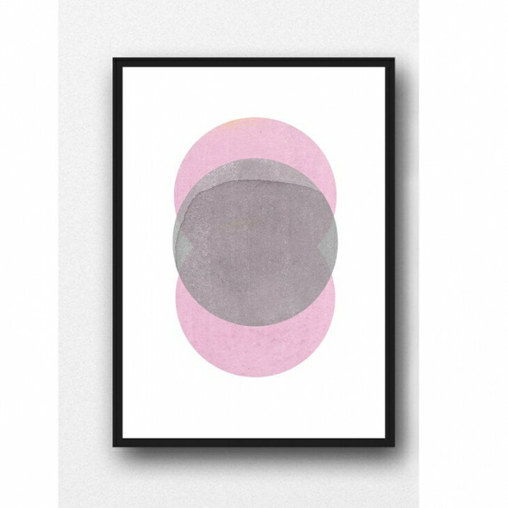 LOUISE ART STUDIO | NEW MOON ART (pink) | A3 ポスター/アートプリント【北欧 アブストラクト 水彩】