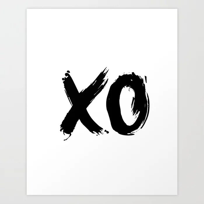 【SALE セール】THE MOTIVATED TYPE | XOXO - HUGS AND KISSES | A3 アートプリント/ポスター【白黒 モノクロ】