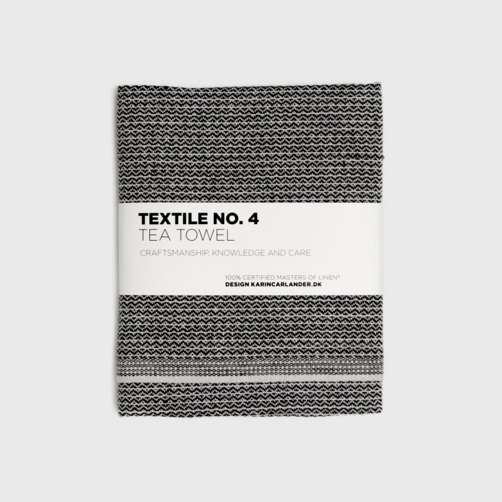 KARIN CARLANDER | TEXTILE NO.4 TEA TOWEL (SASHIKO - BLACK) | 50x70cm̲ ǥޡ ͥ ƥ