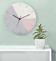GALIA STUDIO | Geometric Wall Clock (pink/grey)【壁掛け時計 北欧 ノルディック モダン インテリア】