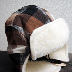 【SALE セール】FRANK & GERTRUDE | Lumberjack hat in Brown and Black Plaid | 茶x黒 | Sサイズ 1