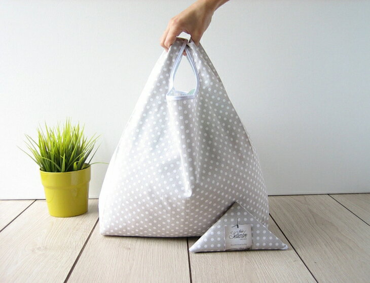 ATELIER SETTEMBRE TOTE BAG (beige / white polka dots) トートバッグ/ショッピングバッグ【メール便送料無料 お買い物バッグ エコバッグ シンプル イタリア】