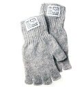 【SALE セール】CHERRYT KNIT CO. KNITTED FINGERLESS GLOVES (soft grey) メンズ手袋