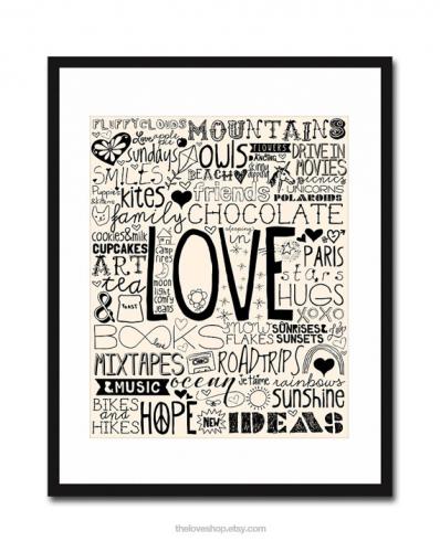 SALE ۡڥ᡼̵THE LOVE SHOP | 50 REASONS TO BE HAPPY (Cream and Black) | A4 ȥץ/ݥ