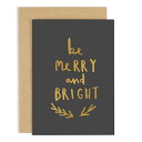 OLD ENGLISH CO. | BE MERRY BE BRIGHT CARD (gold foil) | クリスマス | グリーティングカード