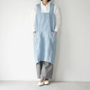 not PERFECT LINEN | PINAFORE - SQUARE CROSS LINEN APRON (swedish blue) | エプロン リネ...