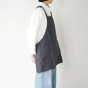 not PERFECT LINEN | SHORT SQUARE CROSS LINEN APRON (charcoal blue) | エプロン リネン 麻 ナチュラル リトアニア 北欧 東欧 シンプル おしゃれ チャコールブルー 墨黒