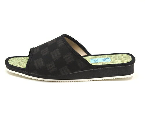 男性用 い草サンダル 軽量 前あき ヘップサンダル 日本製 市松柄　ブラウン