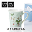 【正規店入荷】【名入れ代込】WEDGWOOD ウェッジウッド ワイルド ストロベリー パステル マグ グリーン 300ml名前 名入れ 彫刻 刻印 名入れギフト プレゼント 記念日 記念品 お祝 正規品 ブランド 高級 誕生日 クリスマス ホワイトデー 母の日 マグカップ 陶器 かわいい