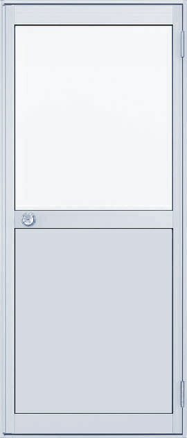 アルミサッシ YKK 内付 勝手口 框ドア W650×H1840 （65018）シルバー