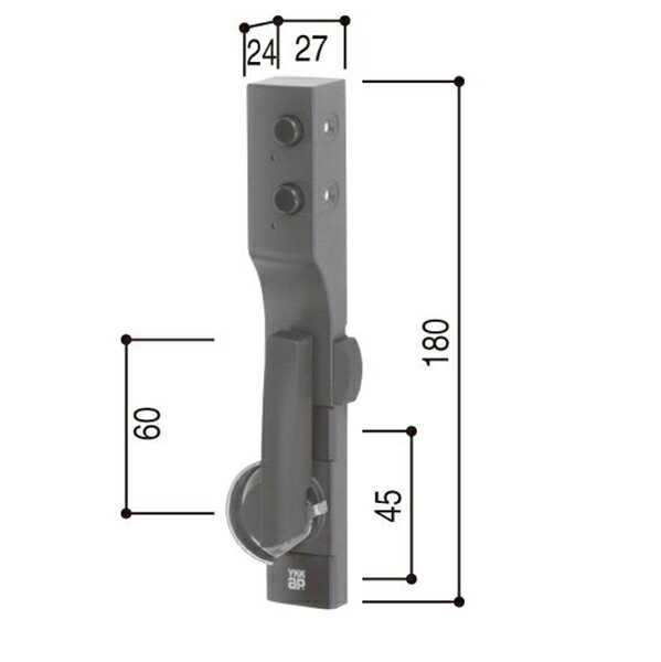 YKKAP　BBS-228R(L)　クレセント　ボタン錠付　ねじ同梱　（適用商品：引違い窓用　エピソード・エピソ..