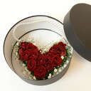 ハート型バッグブーケ【ギフト包装付き】赤いバラとかすみ草でアレンジしました バレンタインやお誕生日のギフト・プレゼントやウエディングにも
