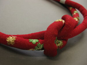 日本製・紅赤!正絹の刺繍丸ぐけ帯締め・・より房付きネット通販