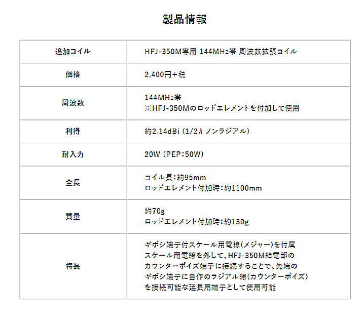 HFJ-2m������åȥ���ƥ�HFJ-350M��144MHz��ĥ������