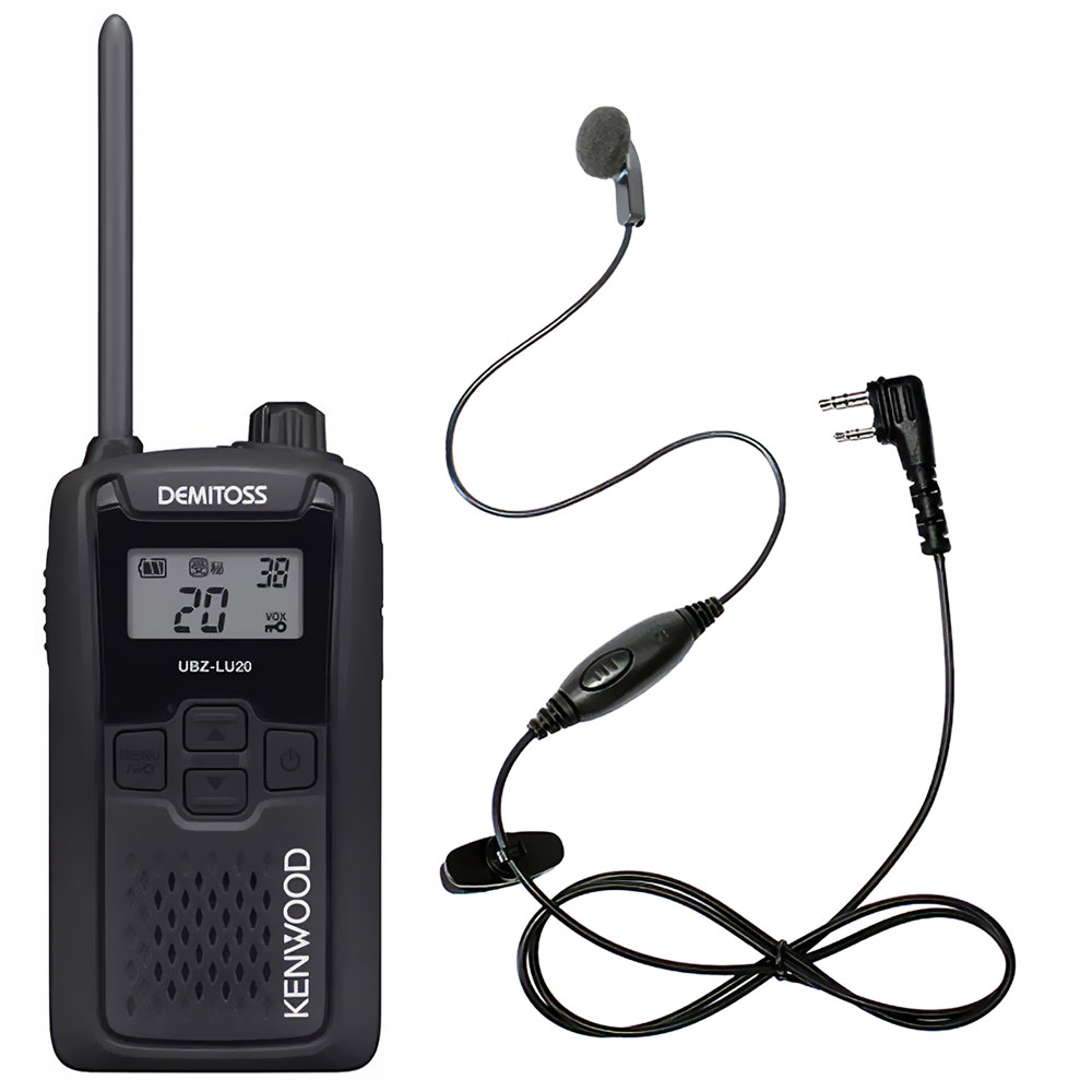 UBZ-LU20 ケンウッド ブラックHD-12KイヤホンマイクセットKENWOOD インカム トランシーバー 無線機 災害 防災 レジャー アウトドア 長時間 防塵 防水 屋内 屋外