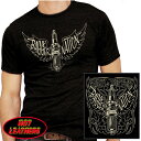 日本未発売 セール価格 ホットレザー Paul Yaffe 039 s Bagger Nation 公認 Spark Plug Two Sided T-Shirt 半袖 メンズ Tシャツ ポールヤフィー 米国バイカー専門アパレルブランド ホットレザーから直輸入 バイカー ブラック 黒 英字プリント