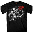 日本未発売 セール価格 ホットレザー True American Patriot Men 039 s T-Shirt トゥルーアメリカンパトリオット メンズ Tシャツ 半袖 半袖シャツ 米国 HOTLEATHERS 直輸入 ブラック 黒 イーグル 鷲 星条旗 プリントT バイクに