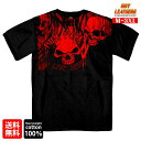 日本未発売 セール価格 米国直輸入 ホットレザー Over the Top Skull Double Sided Men 039 s T-Shirt オーバーザトップ スカル ダブルサイド メンズ Tシャツ 半袖 ブラック 黒 骸骨 プリントT Hot Leathers スクリーンプリント 大きいサイズ バイクに