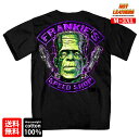 日本未発売 セール価格 米国直輸入 ホットレザー Frankie 039 s Speed Shop Double Sided Men 039 s T-Shirt スランキーズ スピードショップ ダブルサイド メンズ Tシャツ 半袖 ブラック フランケン プリント スクリーンプリント 大きいサイズ バイクに