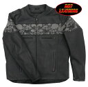 日本未発売 セール価格 ホットレザー MEN’S BLACK BIKER ‘REFLECTIVE SKULL 039 PRINTED LEATHER MOTORCYCLE JACKET メンズ ブラック バイカー「リフレクティブ スカル」レザー モーターサイクル ジャケット 本革 黒 米国直輸入 大きいサイズ 3XL