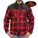 日本未発売! セール価格! ホットレザー [MEN'S MOTORCYCLE STYLE RED AND BLACK LEATHER AND PLAID FLA...