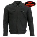 日本未発売 セール価格 ホットレザー MEN 039 S BLACK DENIM ARMORED MOTORCYCLE SHIRT BIKER JACKET メンズブラックデニムアーマードモーターサイクルシャツバイカージャケット 黒 米国直輸入 大きいサイズ M~3XLサイズ