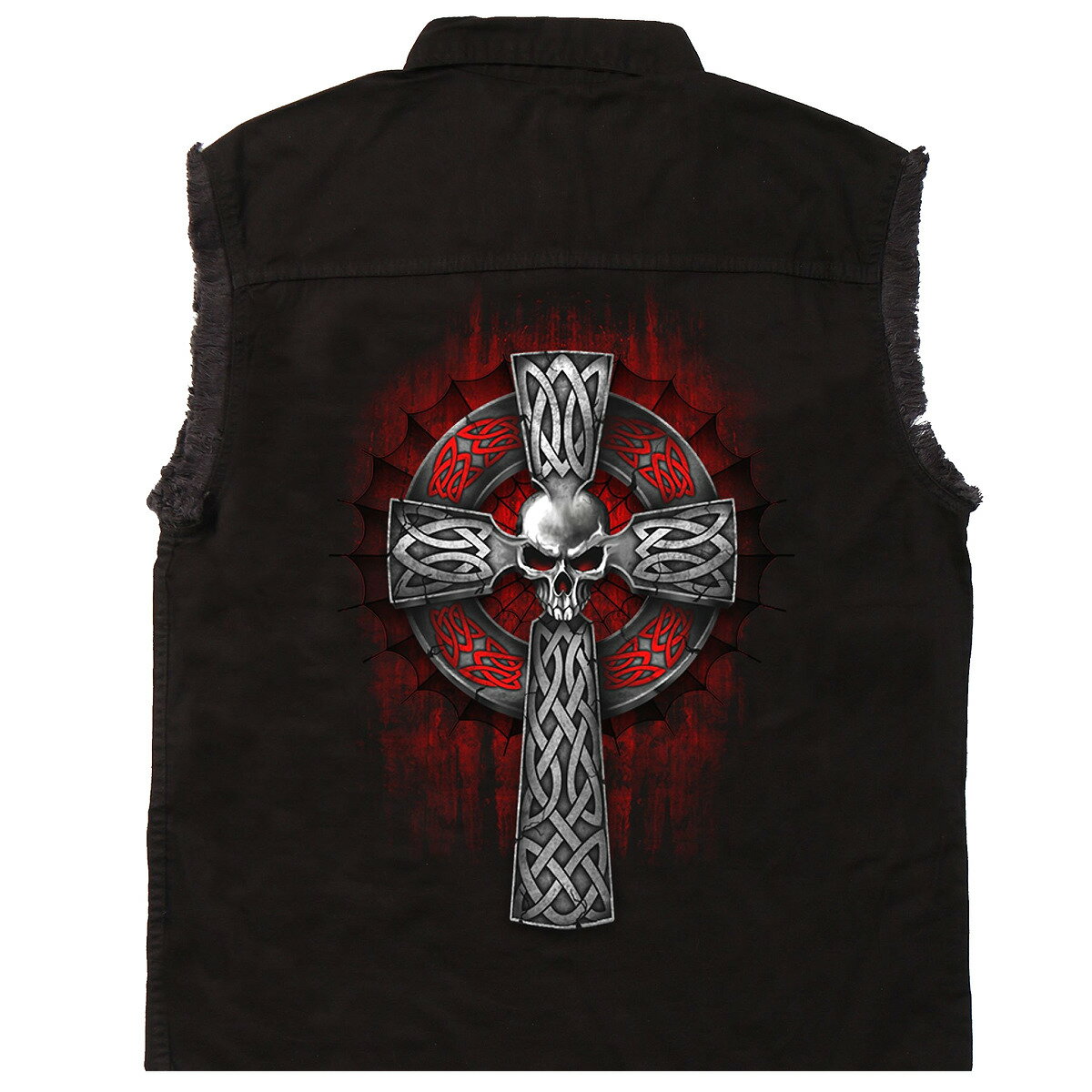 ̤ȯ! ! ۥåȥ쥶 [Celtic Cross Men's Sleeveless Denim Shirt] ƥå  ꡼֥쥹 ǥ˥ॷ! 󥯥ȥå ٥ Ρ꡼ HOTLEATHERS ƹľ͢! ֥å     Ť Х!