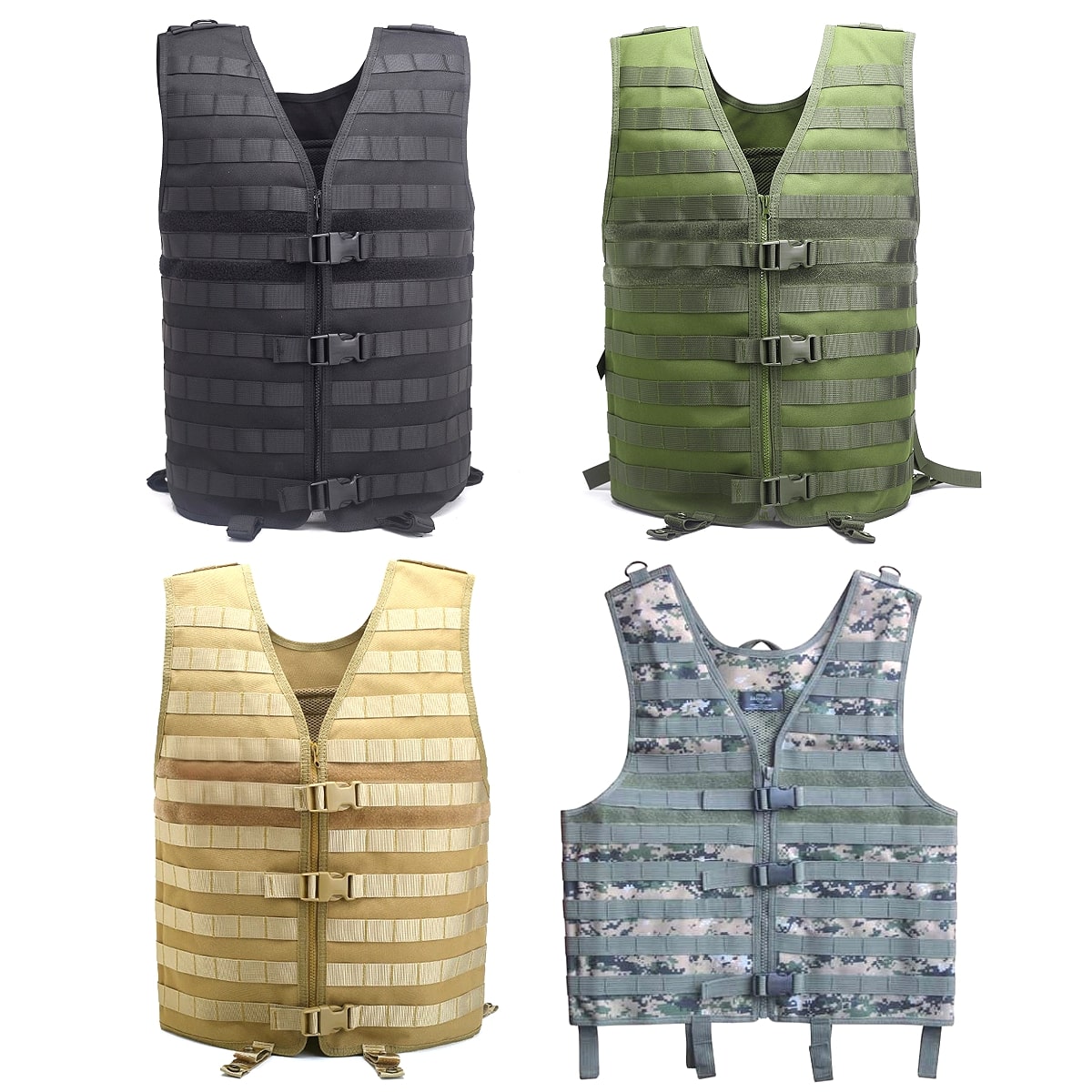 全4色! フリーサイズ [Men s Full Molle System Military Vest] メンズ フルモールシステム ミリタリーベスト! アーミーベスト コンバット ボディアーマー 装備 カモフラージュ 迷彩 防水 アウ…