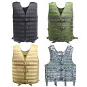 全4色! フリーサイズ [Men's Full Molle System Military Vest] メンズ フルモールシステム ミリタリーベスト! アーミーベスト コンバット ボディアーマー 装備 カモフラージュ 迷彩 防水 アウトドア 釣り キャンプ サバゲー バイクに!