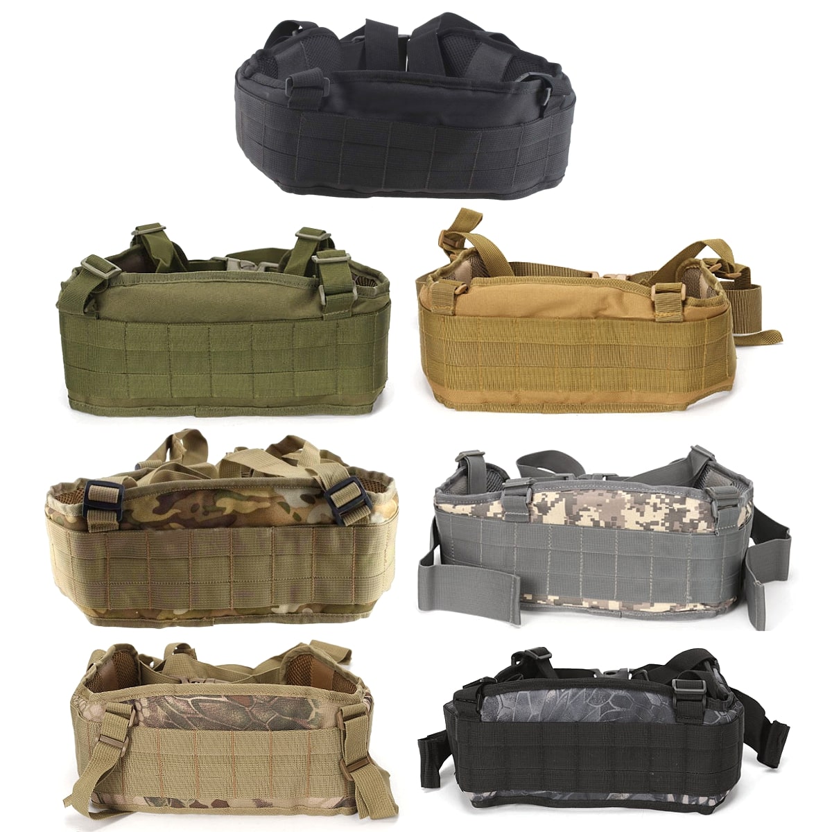 全7色! フリーサイズ [Men s Shoulder Sling Molle Waist Belt] メンズ ショルダースリング モールウエストベルト! アーミーベスト コンバット ボディアーマー ハーネス 装備 カモフラージュ …