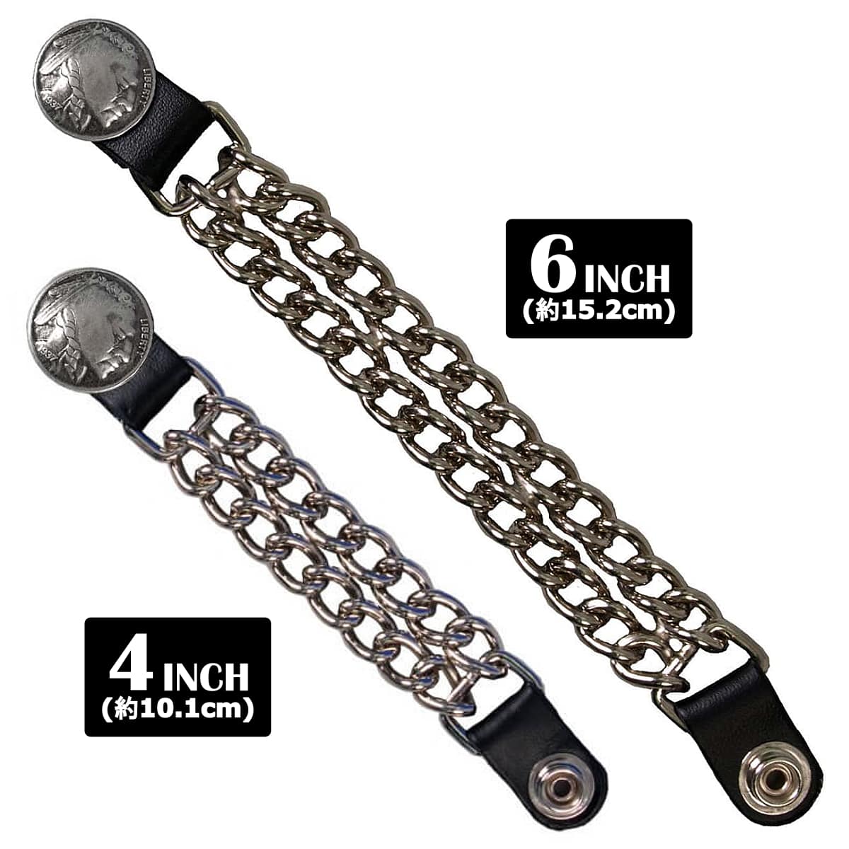 �ƹ�ľ͢��! HOTLEATHERS [Indian Head Double Chain Vest Extender] �ۥåȥ쥶�� ����ǥ�����إå� ���֥�������� �٥��ȥ������ƥ����! �֥�å��쥶�� �٥��ȥ������� �����ñ! 4or6����� �Х������� ���������꡼ American Made ����ꥪ��