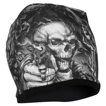 【送料無料!】日本未発売! セール価格! ホットレザー [Smoking Gun Skull Soft Beanie] スモーキングガン スカル ソフト ビーニー! ニット帽 ニットキャップ 帽子 骸骨 米国 HOTLEATHERS 直輸入! ブラック 黒 銃 ピストル 防寒 ライダー バイク バイクに!