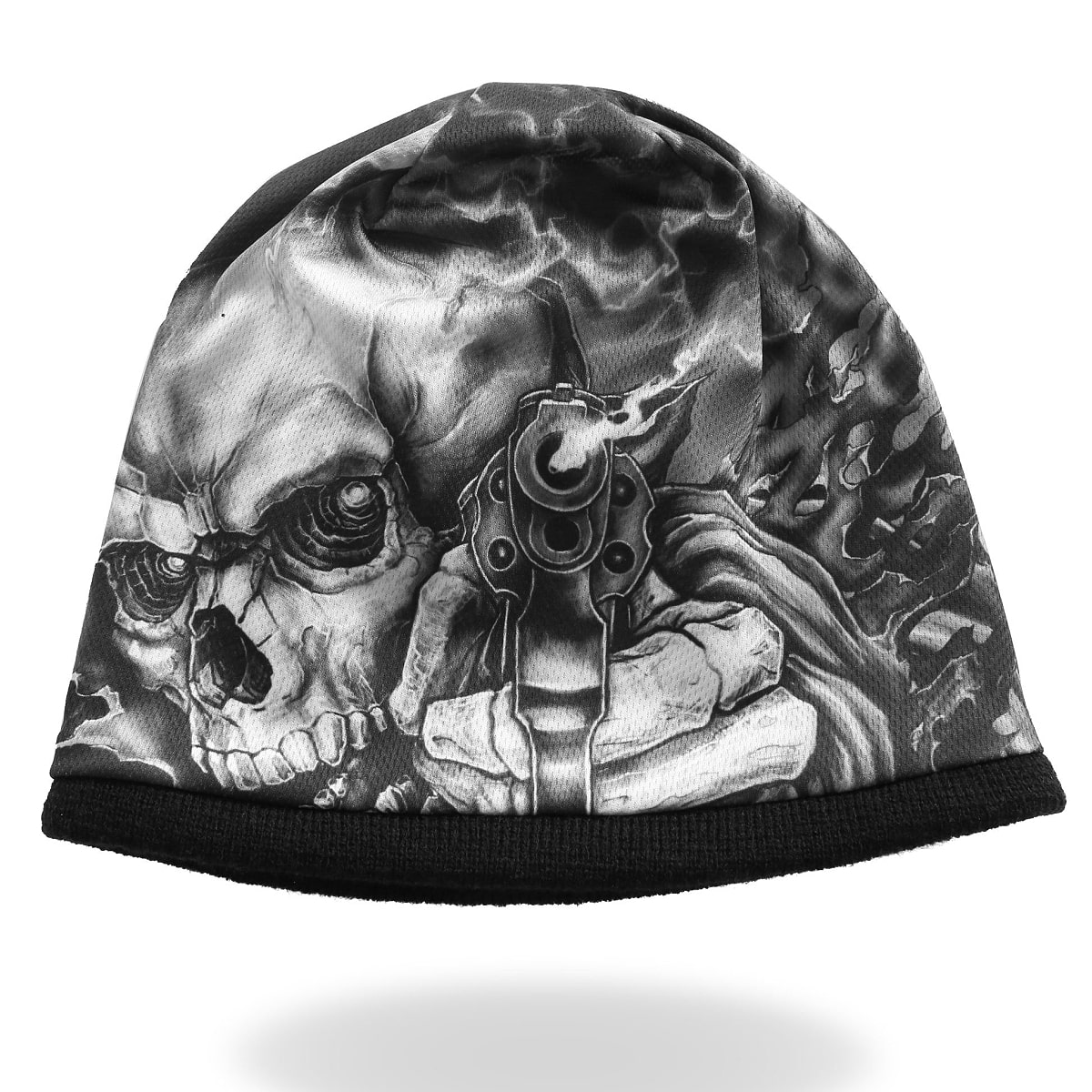 【送料無料!】日本未発売! セール価格! ホットレザー [Smoking Gun Skull Soft Beanie] スモーキングガン スカル ソフト ビーニー! ニット帽 ニットキャップ 帽子 骸骨 米国 HOTLEATHERS 直輸入! ブラック 黒 銃 ピストル 防寒 ライダー バイク バイクに!