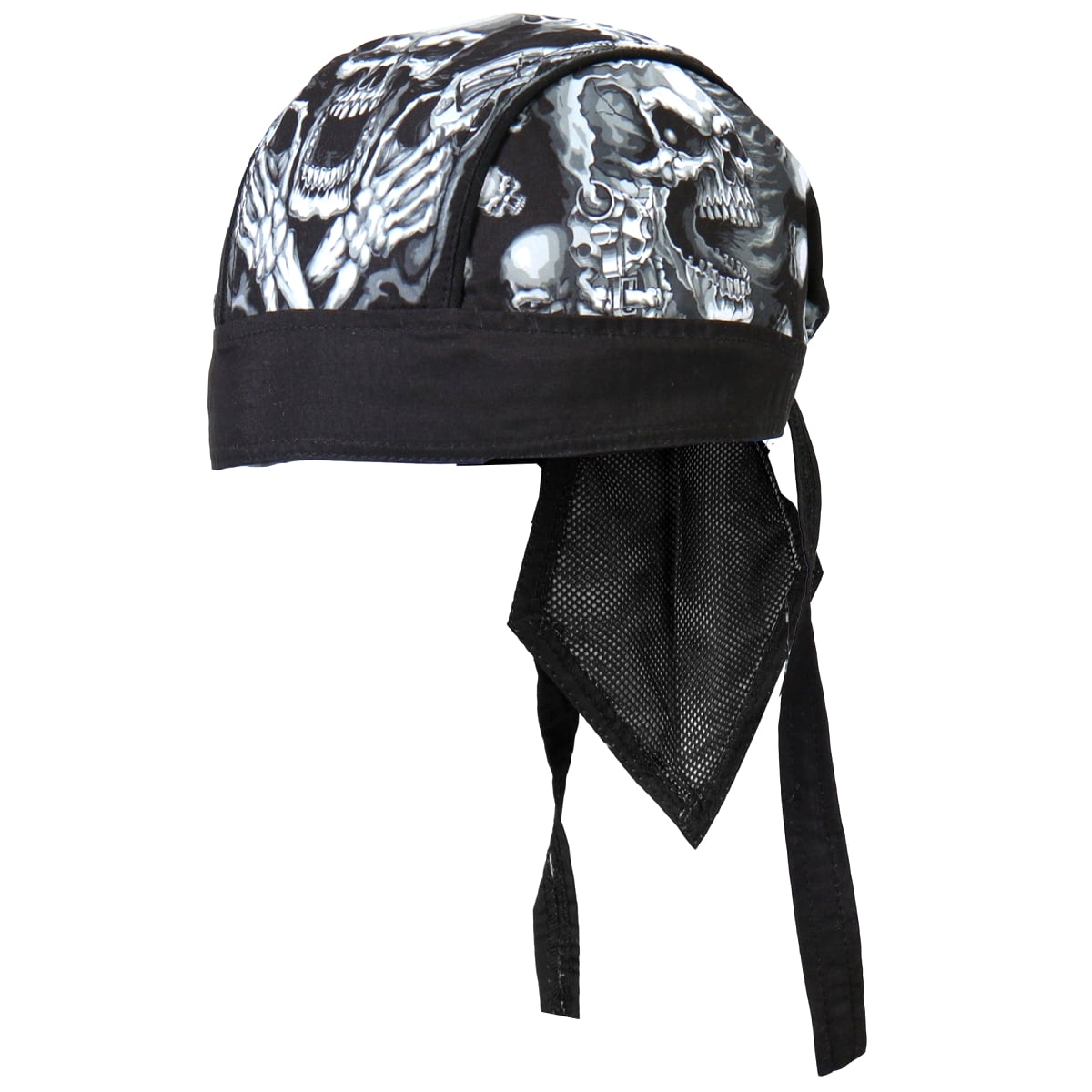 日本未発売!米国直輸入!セール価格! ホットレザー アサシン プレミアム ヘッドラップ [Assassin Headwrap] 黒 骸骨 スカル ヘルメットインナー バンダナキャップ インナーキャップ 海賊巻 サイズフリー! バイクに! ターバン 汗止めに!