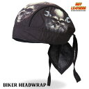 日本未発売!米国直輸入!セール価格! ホットレザー [Skull & Wrench Bones Headwrap] スカル アンド レンチ ボーンズ プレミアム ヘッドラップ! 骸骨 クロスボーン ヘルメットインナー バンダナキャップ インナーキャップ 海賊巻 バイクに! ターバン 汗止めに!