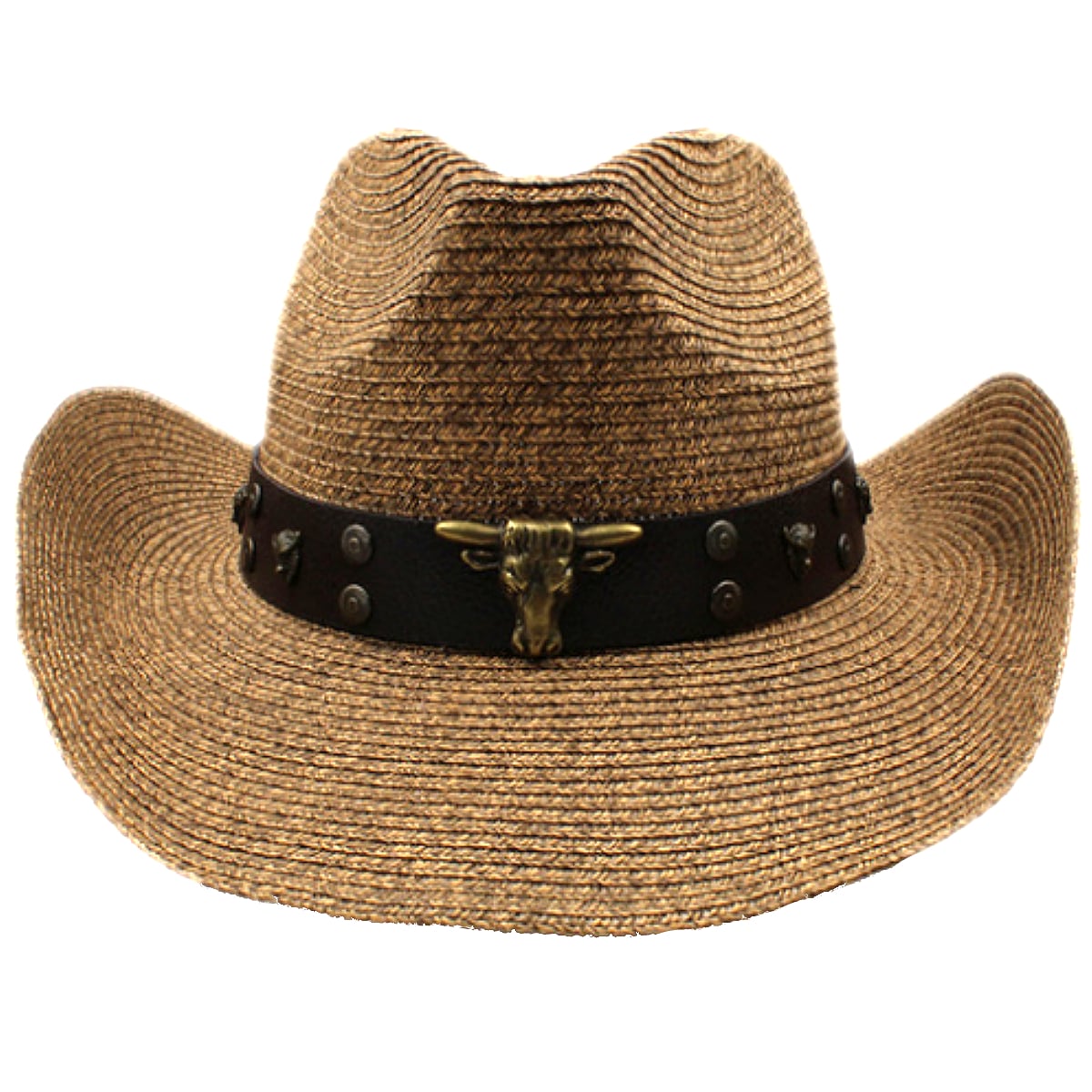 テンガロンハット [Buffalo Concho Belt Western Cowboy Hat] バッファロー・コンチョ・ベルト・ウェスタン・カウボーイハット! 帽子 テンガロンハット ストローハット 麦わら帽子 つば広 ソンブレロ サンキャップ 日焼け防止 男女兼用 バイクに! バイカー*