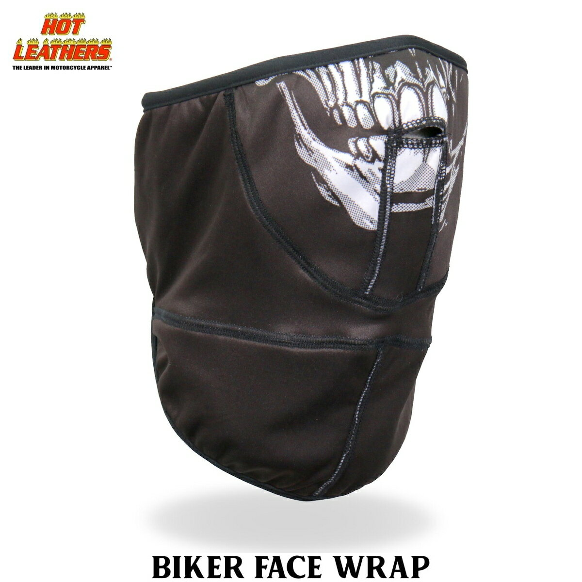 Hot Leathers フェイスラップ フェイスマスク フリース裏地 [Skull Face Wrap] スカル マジックテープ式 ワンタッチ …