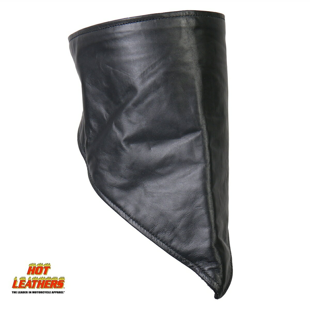 Hot Leathers レザーネックウォーマー フリース裏地 マジックテープ フェイスマスク [Neck Warmer with Fleece Lining] ブラック 黒 ユニセックス 防寒 バイク ツーリング ウィンタースポーツ …