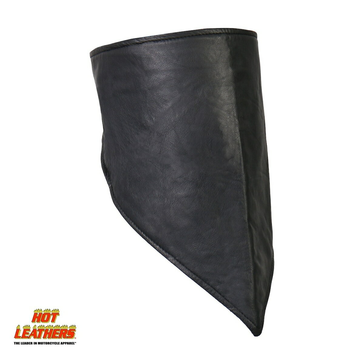 Hot Leathers 牛革 レザーネックウォーマー フリース裏地 マジックテープ フェイスマスク [Soft Leather Neck Warmer with Fleece Lining] ソフト ブラック 黒 ユニセックス 防寒 バイク ツーリング ウィンタースポーツ ベルクロ ワンサイズ 米国直輸入 ホットレザー