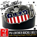 [USA Flag Eagle Metal Buckle PU Leather Belt] USAEtbOEC[OE^EobNEPUU[Exg! Y ubN h  oCJ[  ~^[ A[~[  tFCNU[ Old Glory XgCv the Stars and Stripes oCN!*